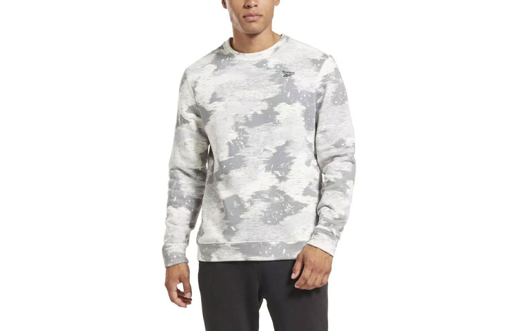 Reebok RI Modern Camo Crewneck Fleece Sweatshirt Gray - HS7386