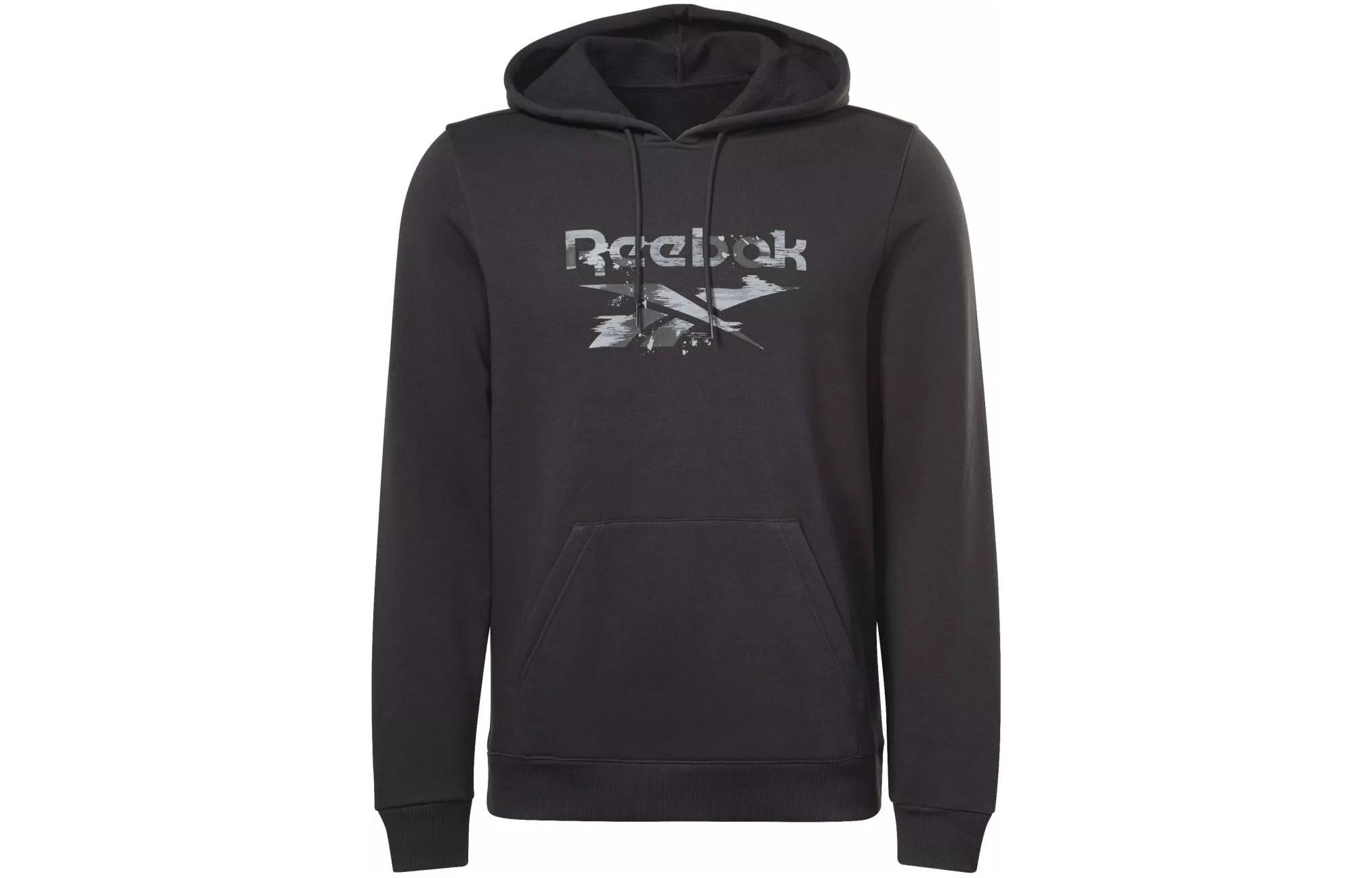 Reebok RI Modern Camo Logo Hoodie Pullover Sweatshirt Black HS7389