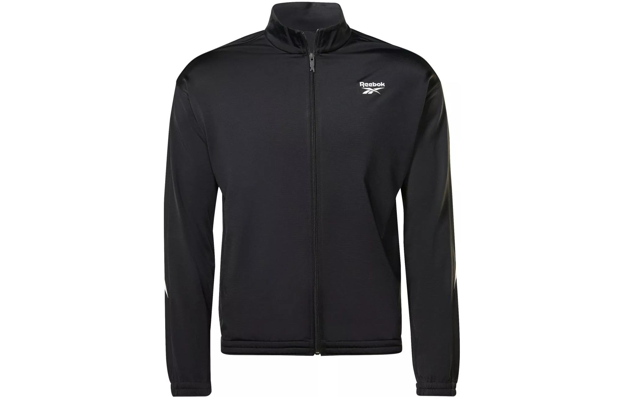 Reebok RI Vector Knit Tracktop Black Logo Print Sports Jacket HR3049