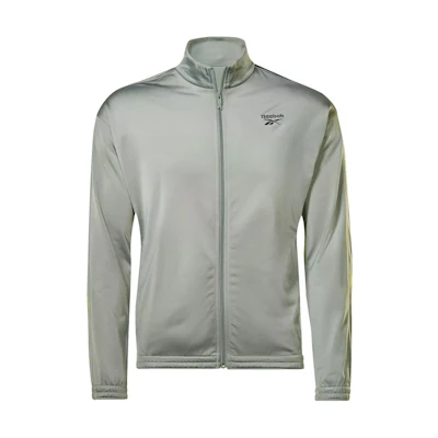 Reebok RI Vector Knit Tracktop Gray Logo Print Jacket HR3052