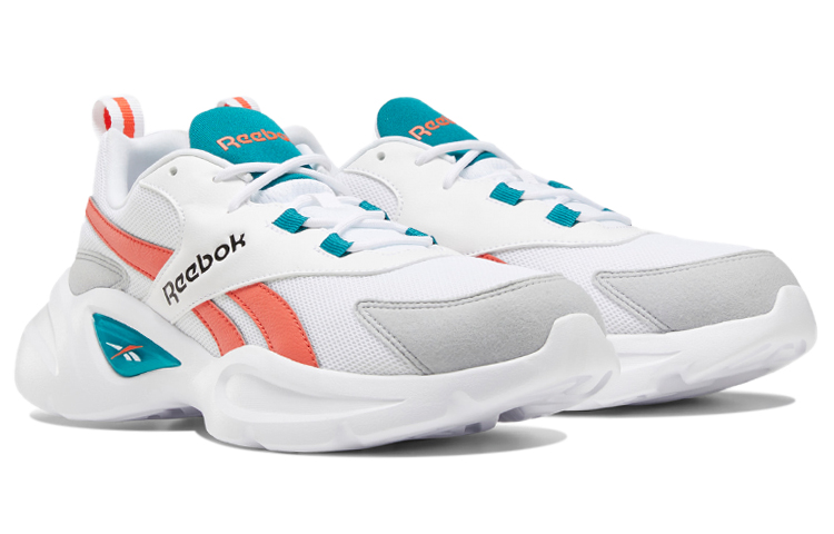 Lookbook Reebok Royal EC Ride 4 Slijtvaste Antislip Lage Sneakers Unisex Wit Oranje EF7746