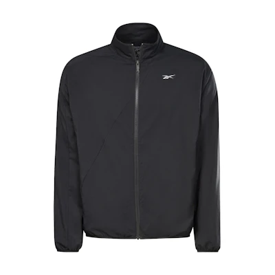 Reebok Running Woven Black Windproof Knit Jacket with Stand Collar HI0053