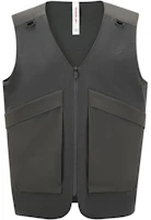 Reebok Sleeveless Zip-Up Jacket Solid Color Charcoal Black 23RCS113MGH1 Reebok Sleeveless Zip-Up Jacket Solid Color Charcoal Black 23RCS113MGH1