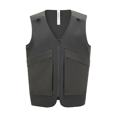 Reebok Sleeveless Zip-Up Jacket Solid Color Charcoal Black 23RCS113MGH1
