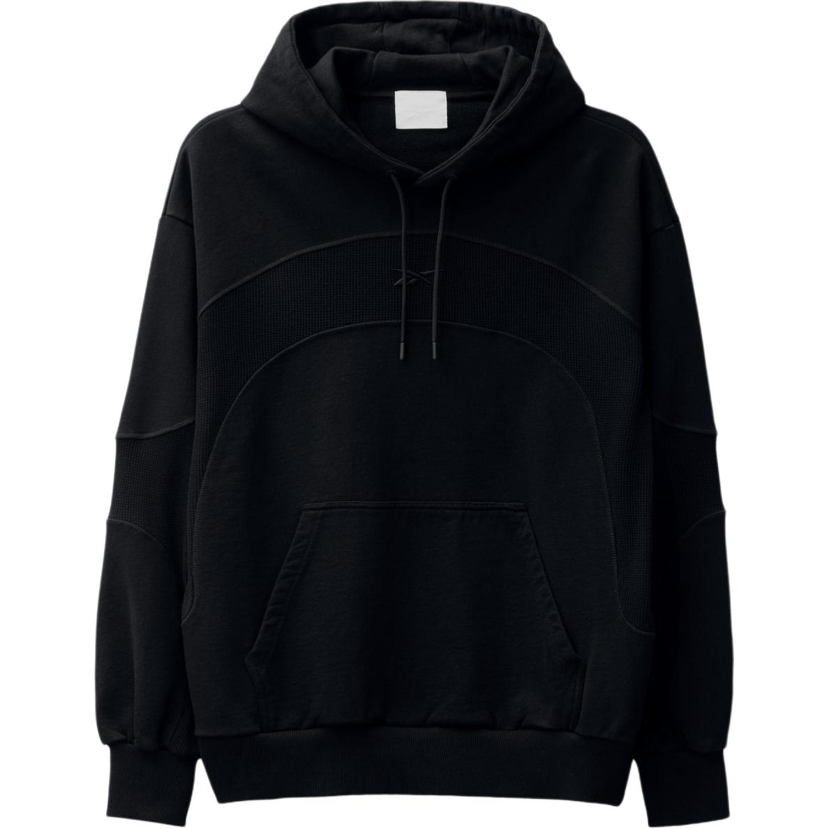 Reebok Solid Black Hoodie Long Sleeve Pullover RMBB003C99FLE001