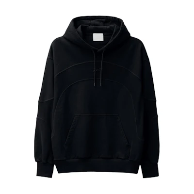 Reebok Solid Black Hoodie Long Sleeve Pullover RMBB003C99FLE001