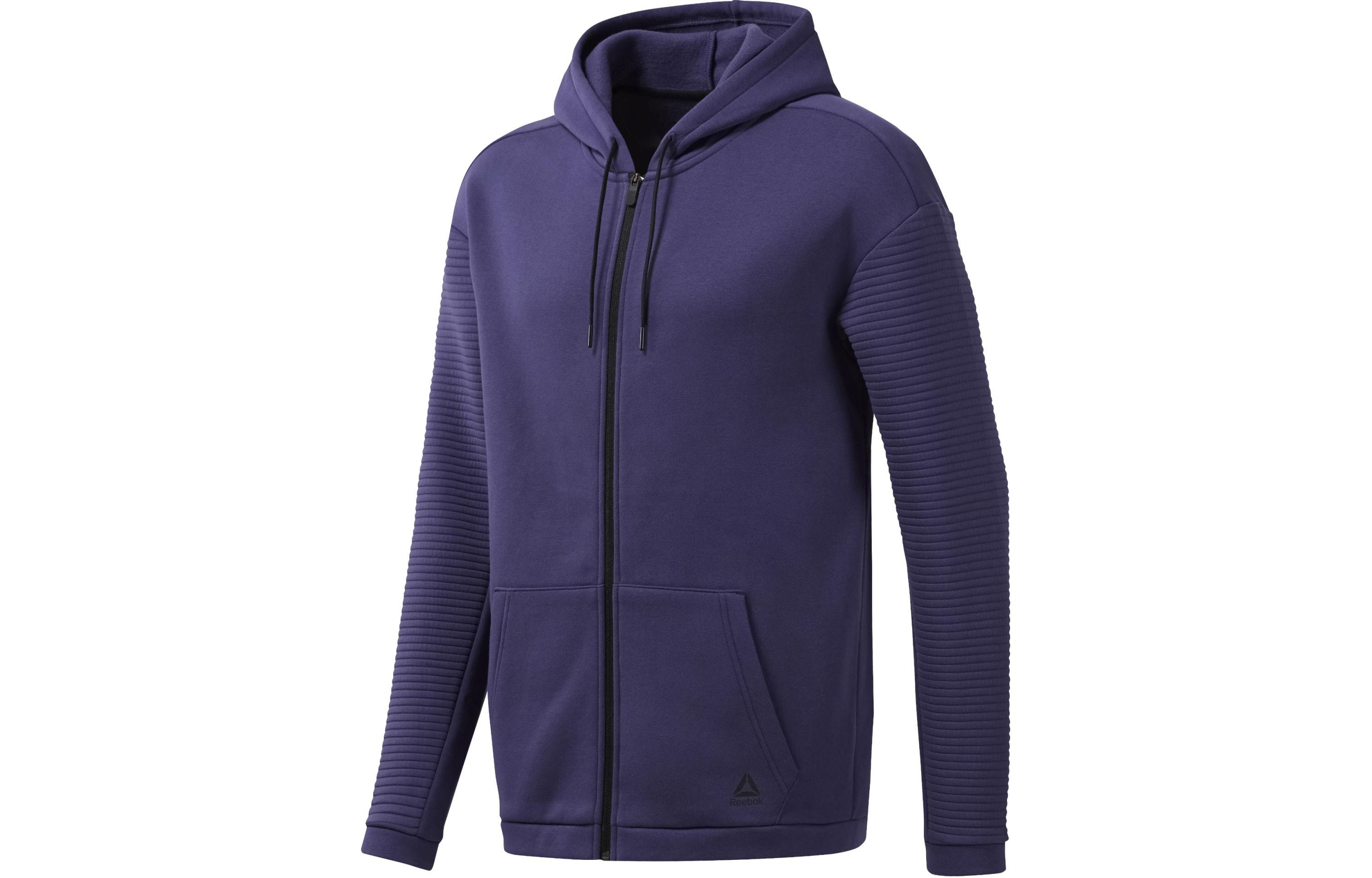 Reebok Solid Full-Zip Fleece Hoodie Purple DY7805