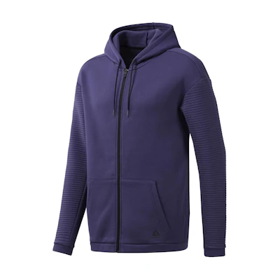 Reebok Solid Full-Zip Fleece Hoodie Purple DY7805