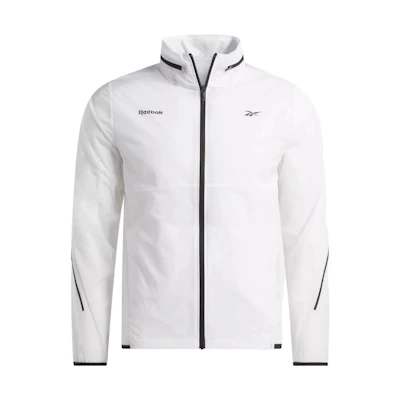 Reebok Speed Jacket White Hoodie Long-Sleeve Jacket with Logo Print 100070845