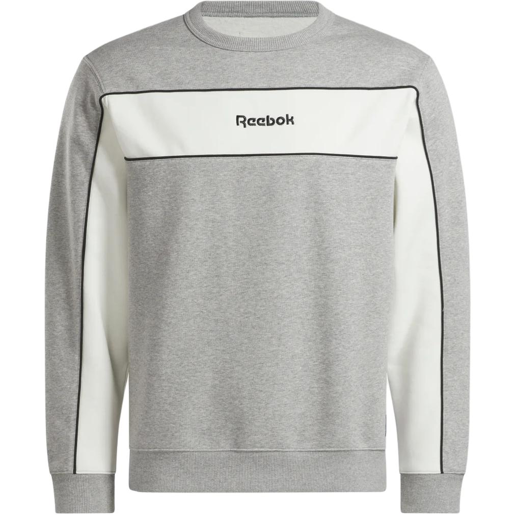 Reebok Tradition CL Team Crew Colorblock Letter Print Grey Sweatshirt 115306-100205661