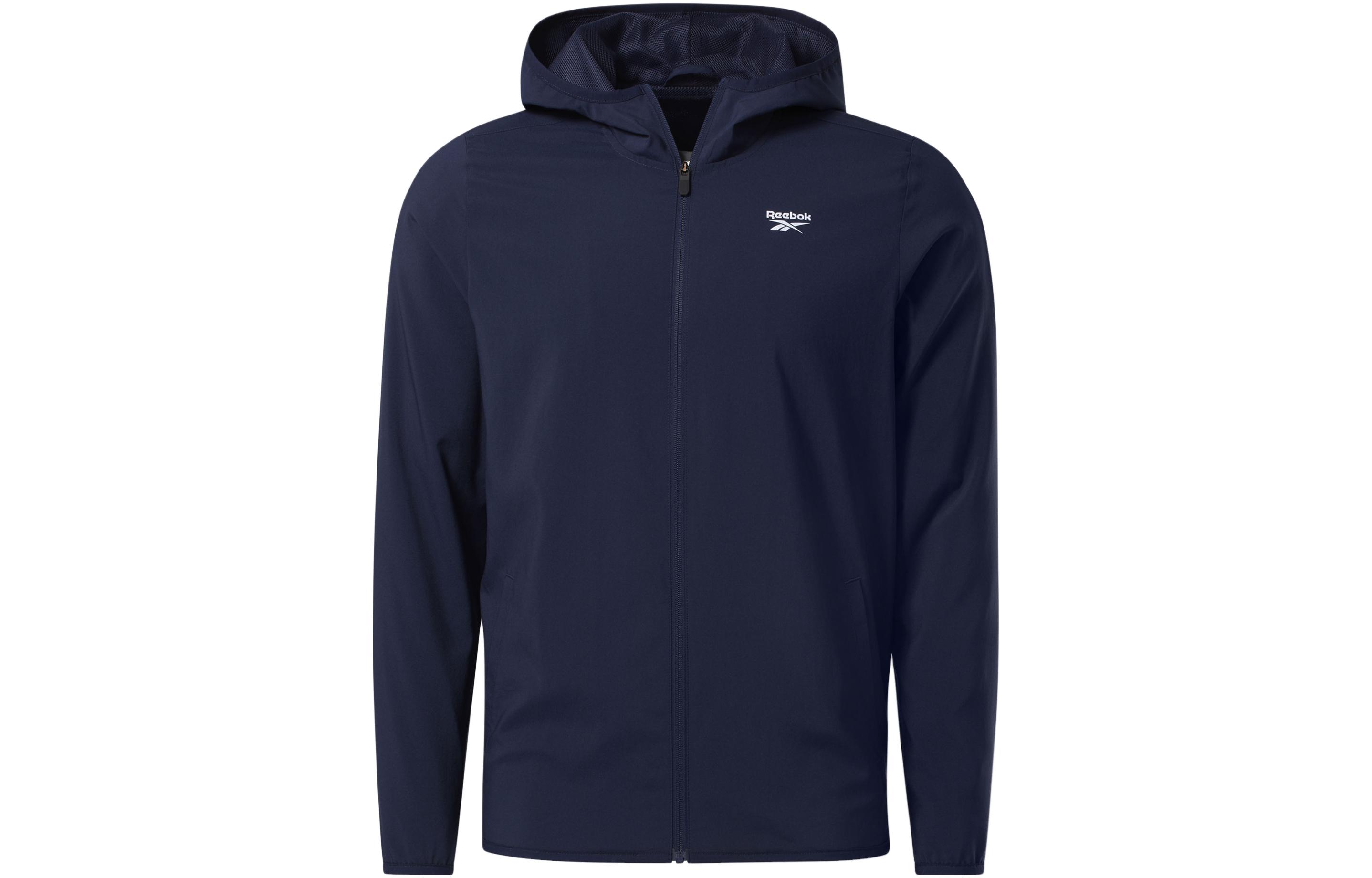 Reebok Training Essentials Navy Woven Hooded Jacket FU3098