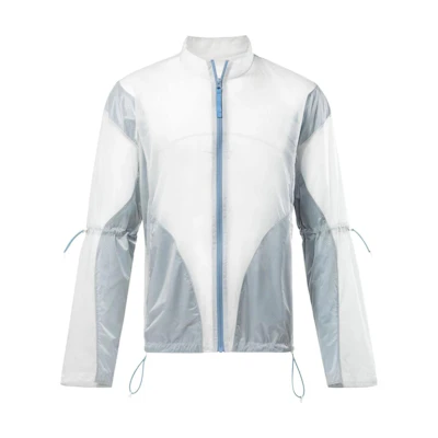 Reebok Translucent Logo Zip-Up High Neck Jacket for Men in Gray RMEA006C99FAB0017900