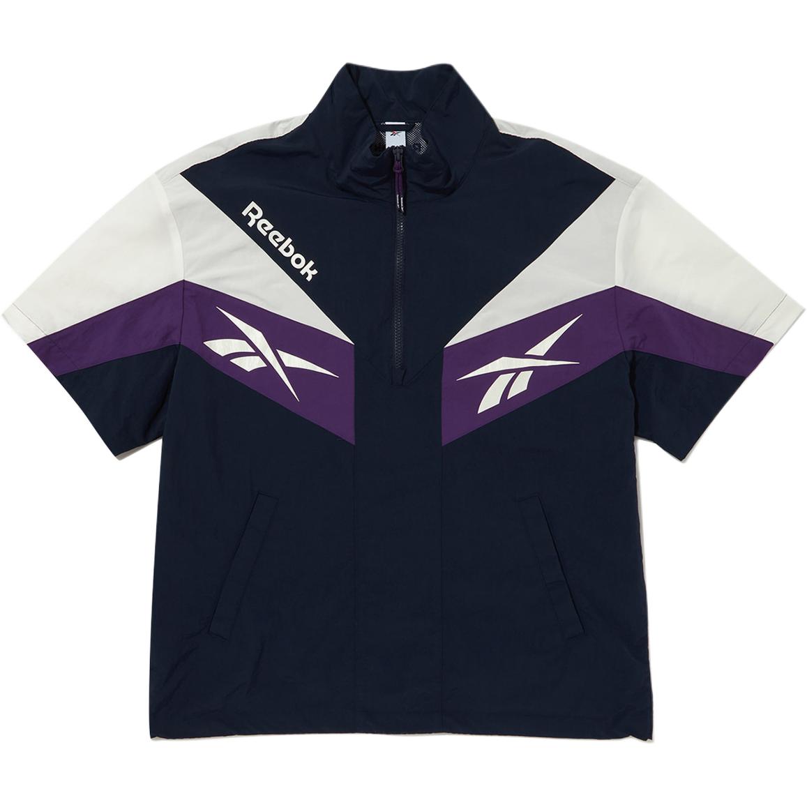 Reebok TWIN VECTOR Colorblock Casual Sweatshirt Navy Unisex Short Sleeve REJU4EA41N3