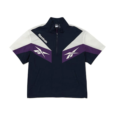 Reebok TWIN VECTOR Colorblock Casual Sweatshirt Navy Unisex Short Sleeve REJU4EA41N3