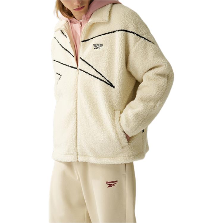 Shop Reebok 男女同款米色長袖外套 - 舒適時尚 24FRM101UGM1