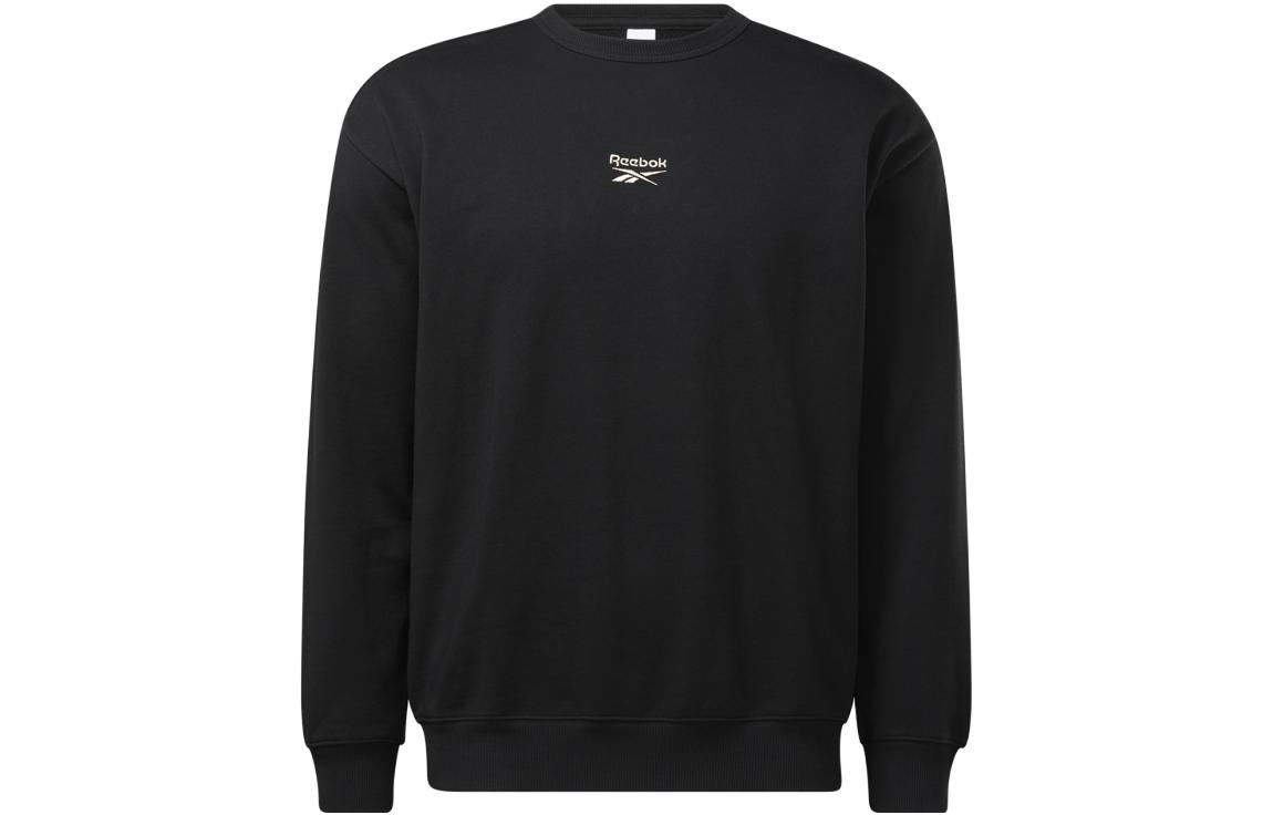 Reebok Unisex Black Crewneck Pullover Sweatshirt Casual Solid Color HI4607