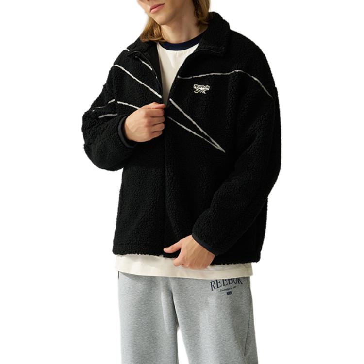 Shop Reebok 男女黑色長袖休閒外套 24FRM101UGH0