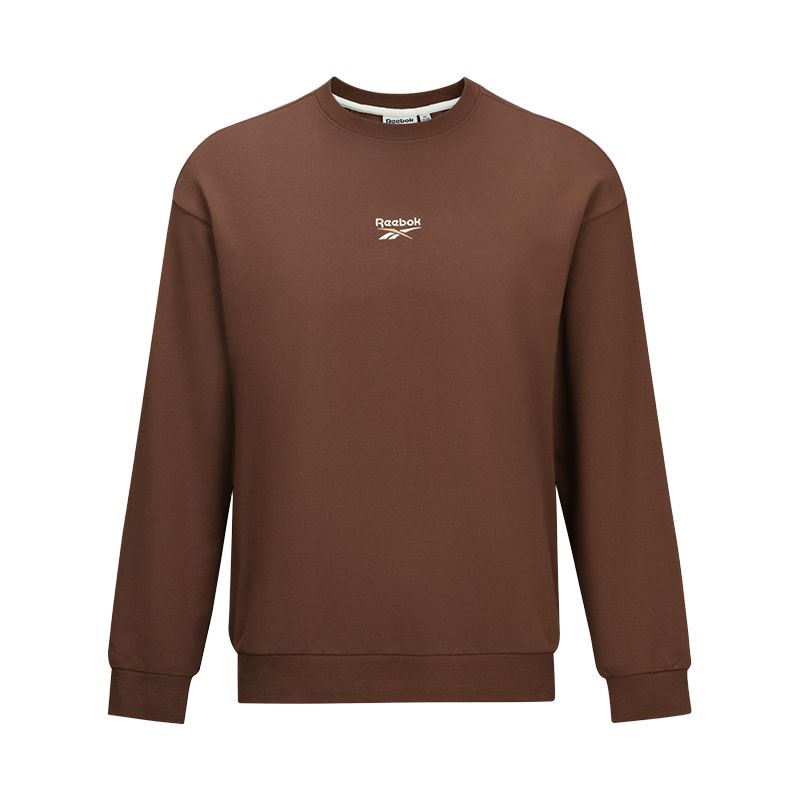 Reebok Unisex Brown Logo Crewneck Casual Sports Long Sleeve Sweatshirt 24FRM305UGBR