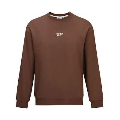 Reebok Unisex Brown Logo Crewneck Casual Sports Long Sleeve Sweatshirt 24FRM305UGBR