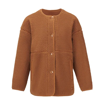 Reebok Unisex Brown Reversible Sherpa Fleece Jacket 22FCR107UGBR