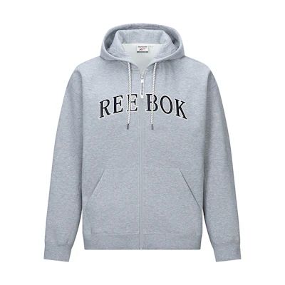 Reebok Unisex Comfortable Zip-Up Hoodie Jacket Light Grey Casual Wear 24FRC109UGG3