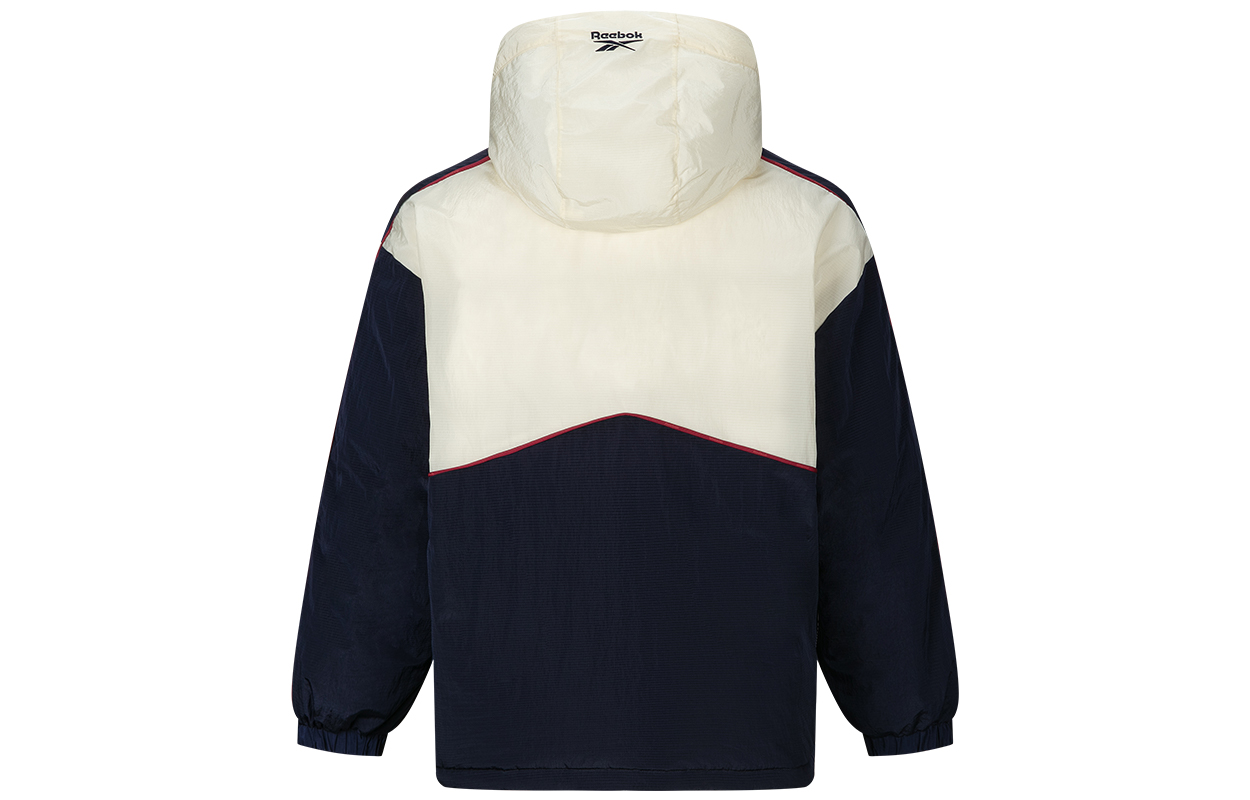 Lookbook 리복 유니섹스 네이비 블루 후드 집업 다운 재킷 24FRC209UGN2