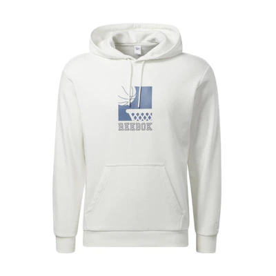 Reebok Unisex Lettered Pullover Hoodie Pink White HC0030