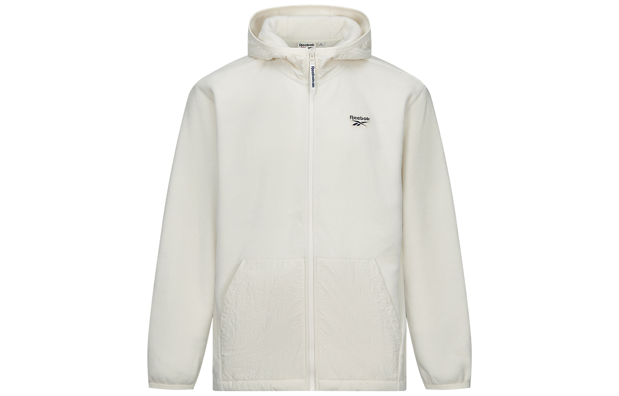 Reebok Unisex Logo Printed Pullover Hoodie Jacket in Off-White 24FRC105UGW2