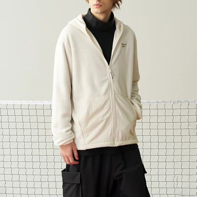 Reebok 男女通用 logo印花仿舊白連帽外套 24FRC105UGW2 Shop Reebok 男女通用 logo印花仿舊白連帽外套 24FRC105UGW2