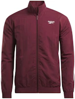 Reebok Unisex Loose Fit Letter Print Zip-Up Jacket Red 100036159 Reebok Unisex Loose Fit Letter Print Zip-Up Jacket Red 100036159