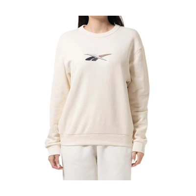 Reebok Unisex Loose Fit Logo Crewneck Sweatshirt Beige RE1759EU38826