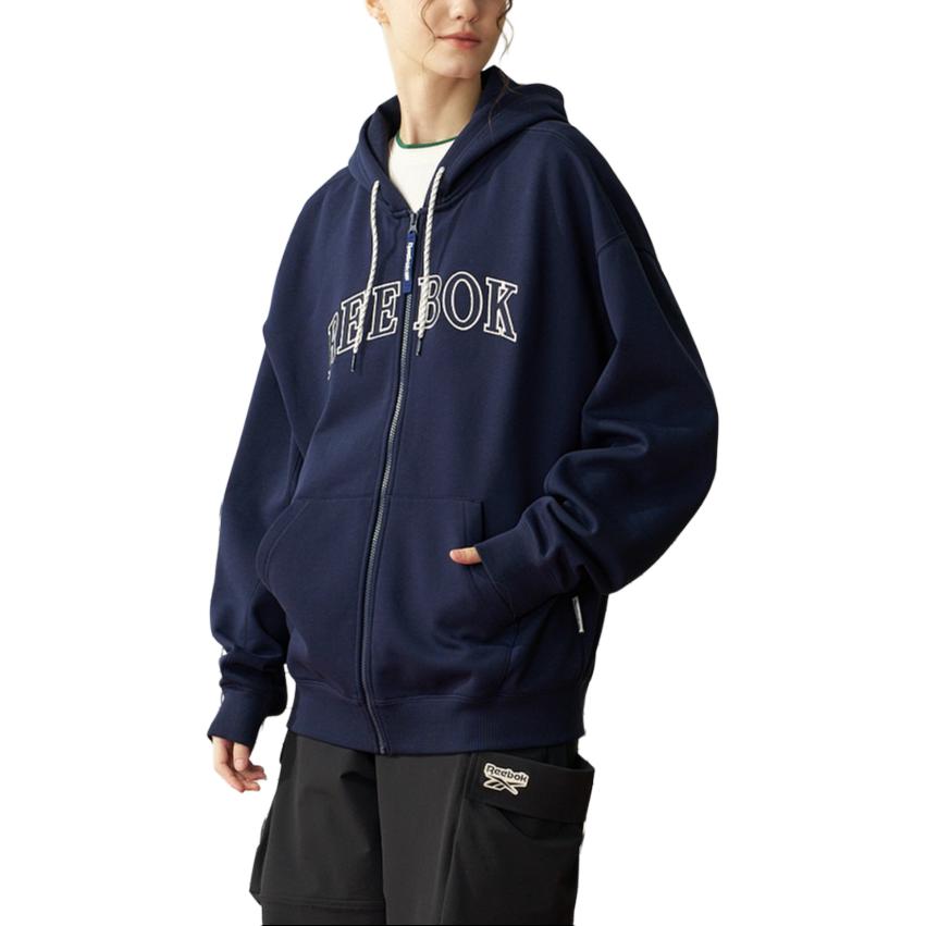 Shop 리복 유니섹스 네이비 후드 자켓 - 스타일리시하고 편안한 디자인 24FRC109UGN2