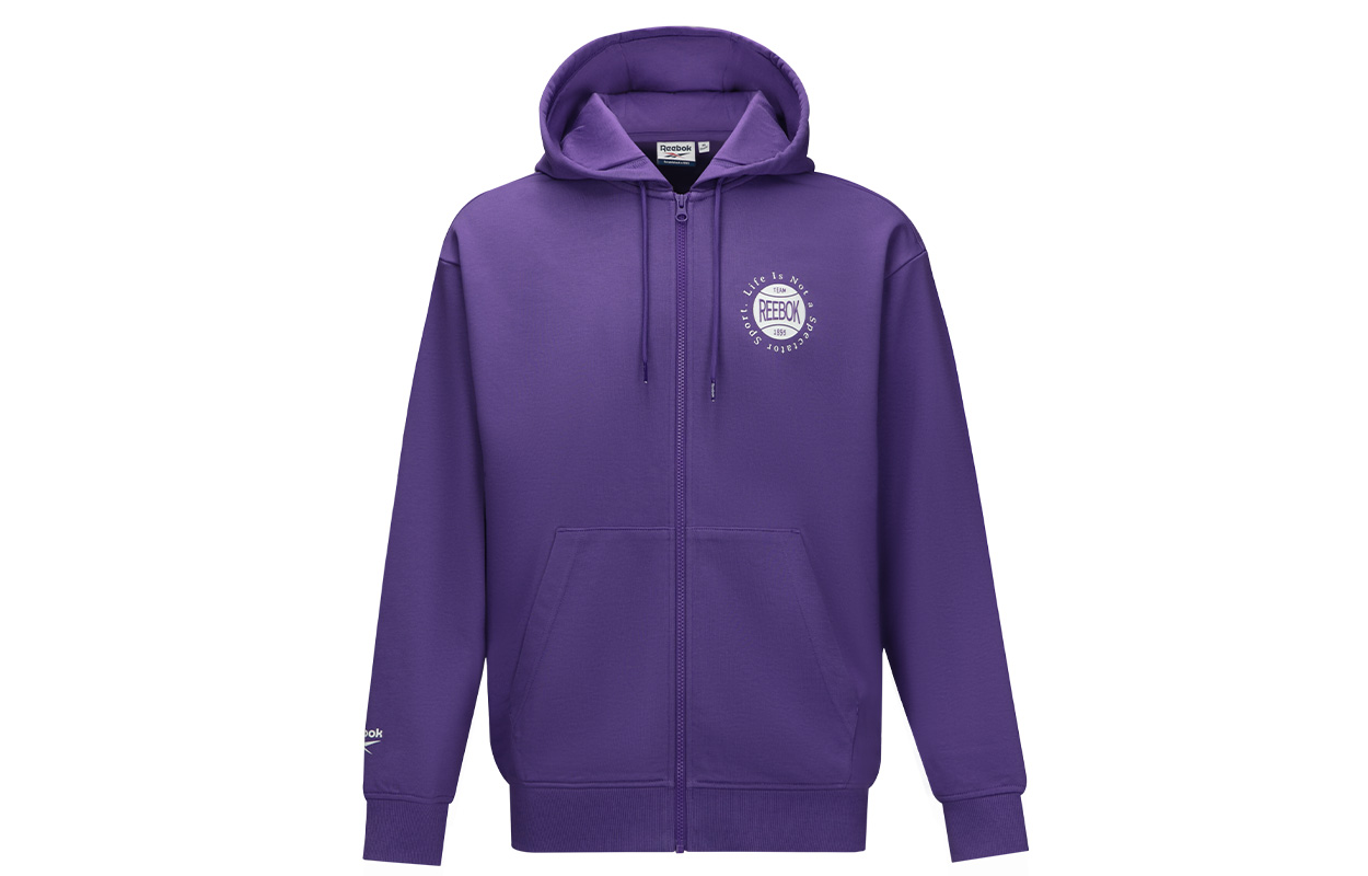 Reebok Unisex Purple Hoodie Jacket Casual Sportswear 24FRM115UGP4