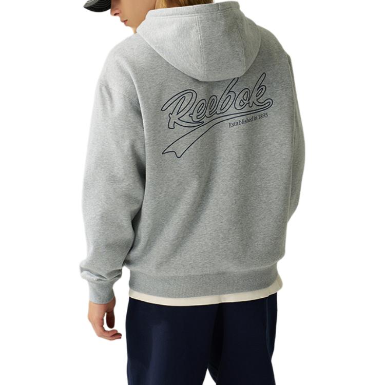 Shop Reebok 男女復古極簡輕量外套 淺灰色 24FRM113UGG3