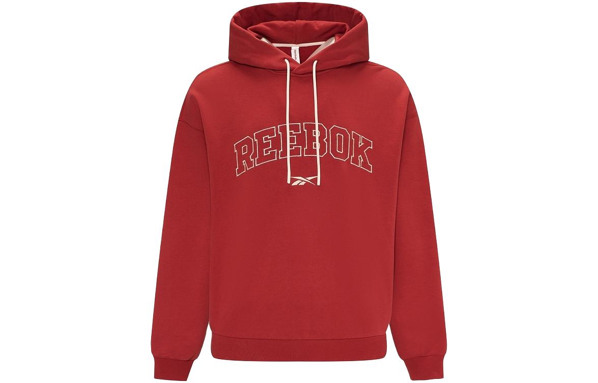 Reebok Unisex Retro Pullover Hoodie with Letter Print in Deep Red 23FRC351UGR2