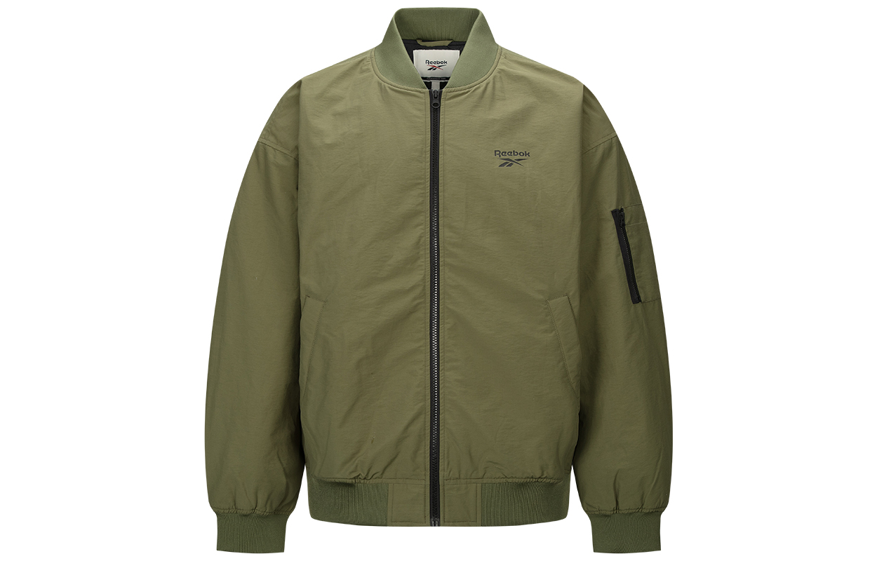 Reebok Unisex Solid Casual Green Jacket 24FRE201UGL4