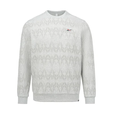 Reebok Unisex White All-Over Print Knit Pullover Sweatshirt 223RMS309UGG3