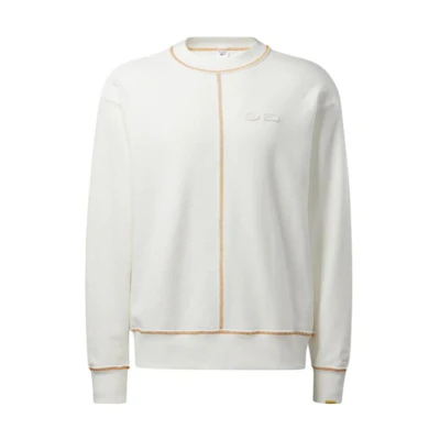 Reebok Unisex White Pure Color Crewneck Pullover Sweatshirt HD0307