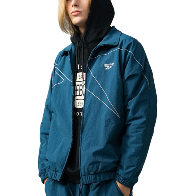 Shop 리복 유니섹스 워크웨어 컬러블록 스트라이프 롱슬리브 자켓 레전 블루 24FRM103UGBA