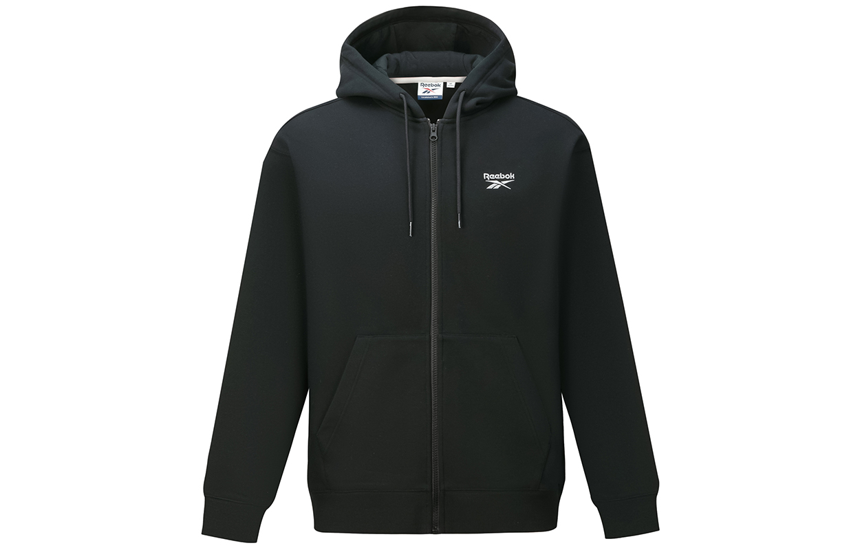 Reebok Unisex Zip Pullover Letter Long Sleeve Jacket - Black 24FRM113UGH0