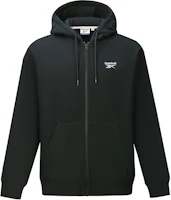 Reebok Unisex Zip Pullover Letter Long Sleeve Jacket - Black 24FRM113UGH0 Reebok Unisex Zip Pullover Letter Long Sleeve Jacket - Black 24FRM113UGH0