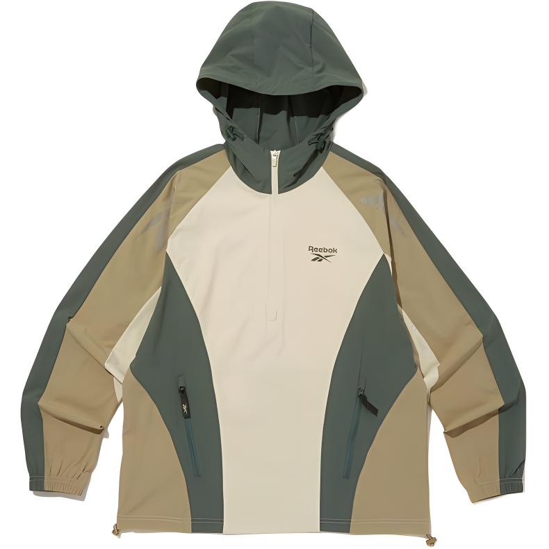 Reebok Vector Active Hood Anorak Beige/Green Unisex Jacket REJU4EA33I1