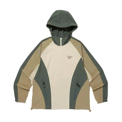 Reebok Vector Active Hood Anorak Beige/Green Unisex Jacket REJU4EA33I1