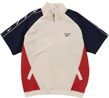 Reebok Vector Block Windproof Breathable Jacket Beige/Navy Unisex Short Sleeve REJU4EA42I1 Reebok Vector Block Windproof Breathable Jacket Beige/Navy Unisex Short Sleeve REJU4EA42I1