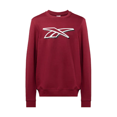 Reebok Vector Pack Identity Logo Red Crewneck Sweatshirt Loose Fit 100071367