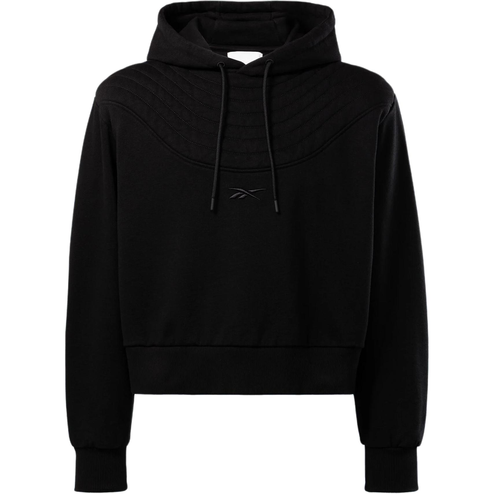Reebok Vector Padded Biker Hoodie Black Pullover Long Sleeve Sweatshirt 22331540