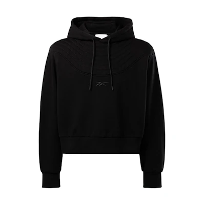 Reebok Vector Padded Biker Hoodie Black Pullover Long Sleeve Sweatshirt 22331540