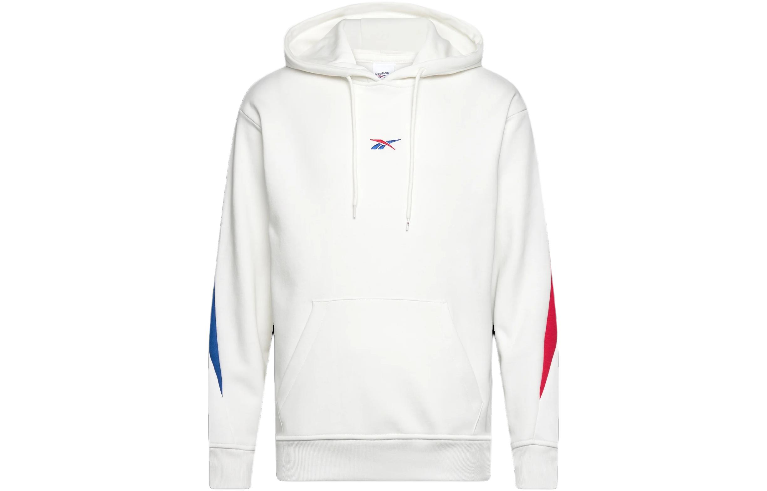 Reebok White Logo Print Hoodie Sweatshirt Long Sleeve RE021003H-A11