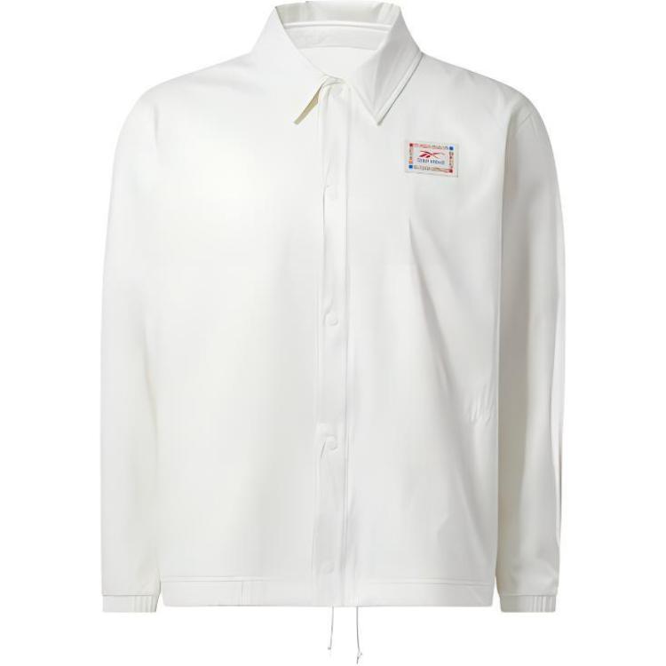 Reebok White Polo Collar Casual Shirt Jacket HN5809