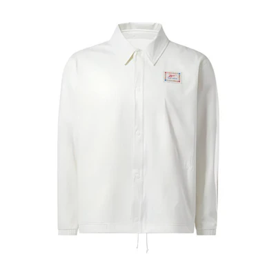 Reebok White Polo Collar Casual Shirt Jacket HN5809